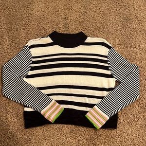 Top shop Cropped sweater with adorable pink and green arm details! Never worn!